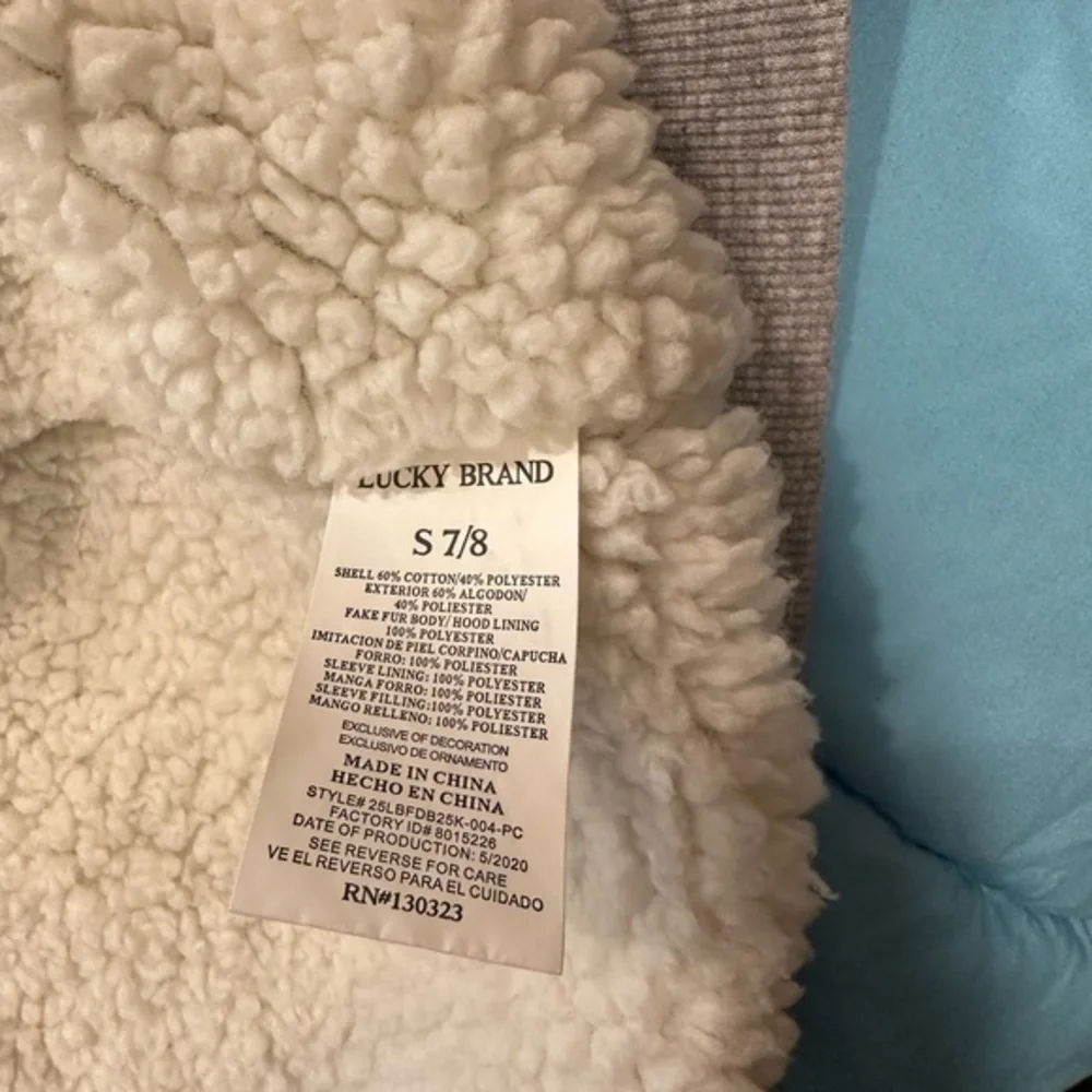 Lucky Brand‎ Hoodie Boys 7/8 Gray Sherpa Lined Luckyville Bulldogs Full Zip